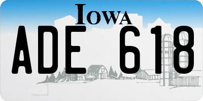 IA license plate ADE618