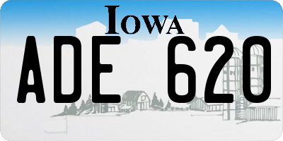 IA license plate ADE620