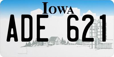 IA license plate ADE621