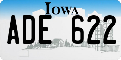 IA license plate ADE622
