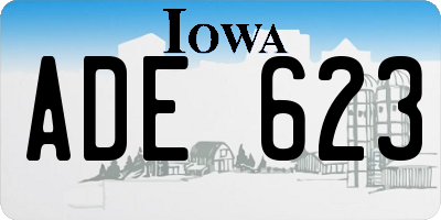 IA license plate ADE623