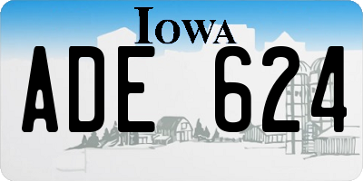 IA license plate ADE624
