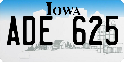 IA license plate ADE625