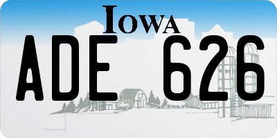 IA license plate ADE626