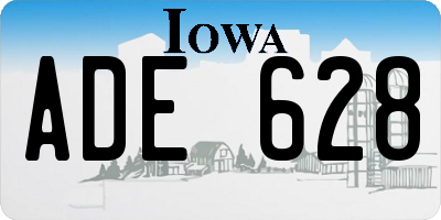 IA license plate ADE628
