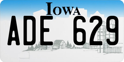 IA license plate ADE629