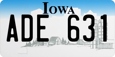 IA license plate ADE631