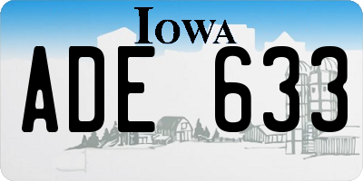 IA license plate ADE633