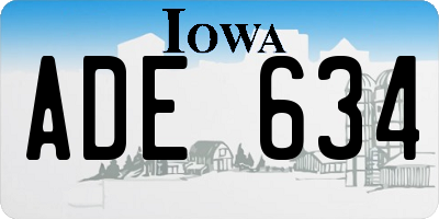 IA license plate ADE634