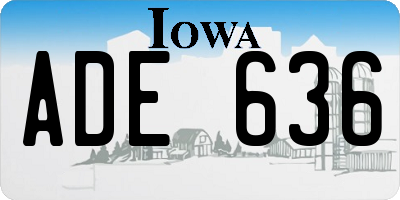 IA license plate ADE636