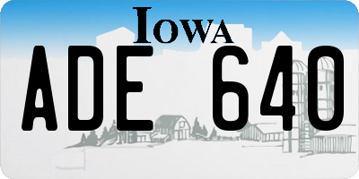 IA license plate ADE640