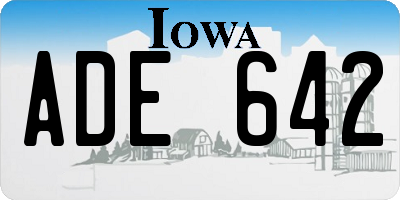 IA license plate ADE642
