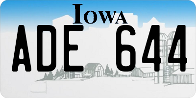 IA license plate ADE644