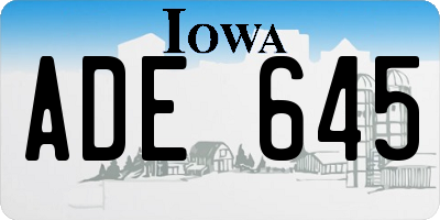 IA license plate ADE645