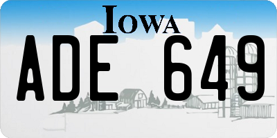 IA license plate ADE649