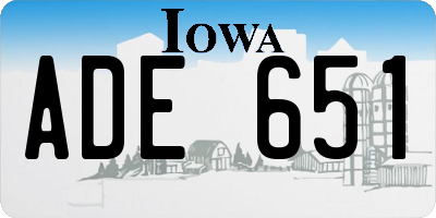 IA license plate ADE651
