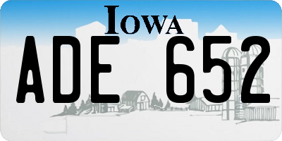 IA license plate ADE652