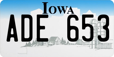 IA license plate ADE653