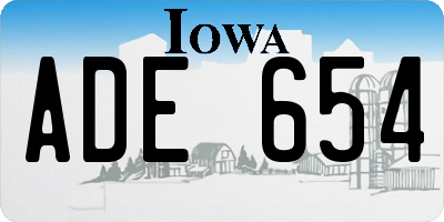 IA license plate ADE654