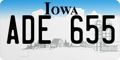 IA license plate ADE655