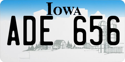 IA license plate ADE656