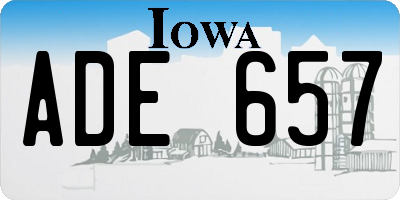 IA license plate ADE657