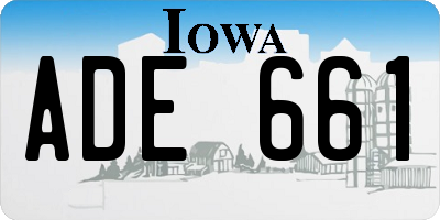 IA license plate ADE661