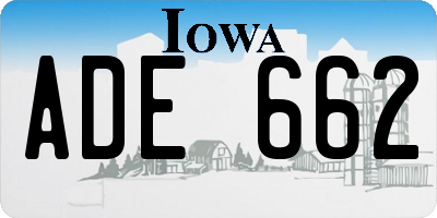 IA license plate ADE662