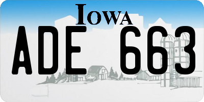 IA license plate ADE663