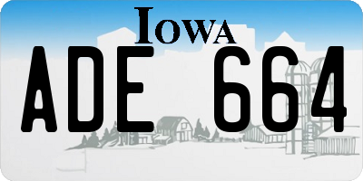 IA license plate ADE664