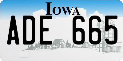 IA license plate ADE665