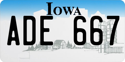IA license plate ADE667