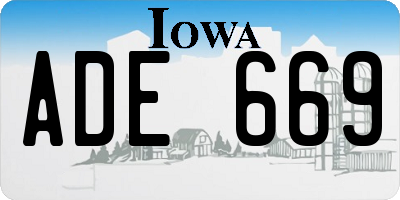 IA license plate ADE669