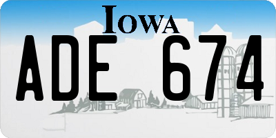 IA license plate ADE674