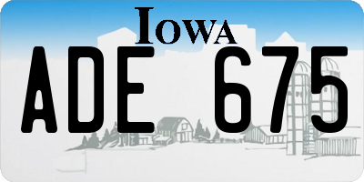 IA license plate ADE675