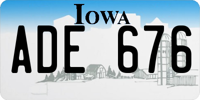 IA license plate ADE676