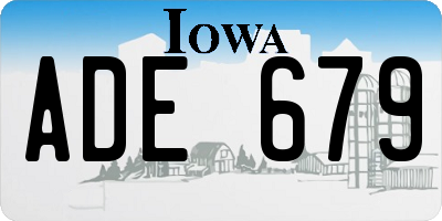 IA license plate ADE679