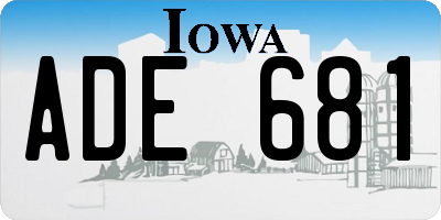 IA license plate ADE681