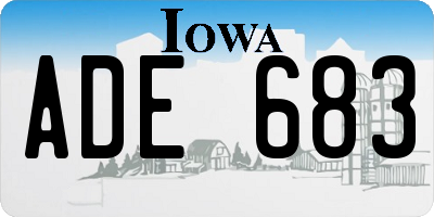 IA license plate ADE683
