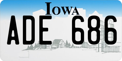 IA license plate ADE686