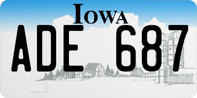 IA license plate ADE687