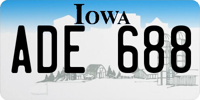 IA license plate ADE688