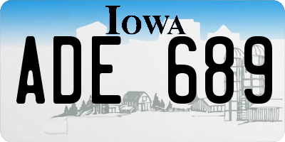 IA license plate ADE689