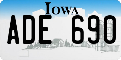 IA license plate ADE690