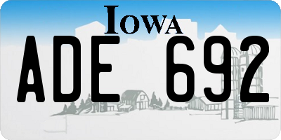 IA license plate ADE692