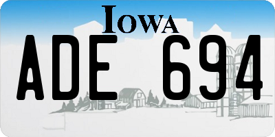 IA license plate ADE694