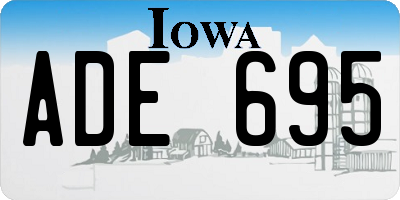 IA license plate ADE695