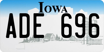 IA license plate ADE696