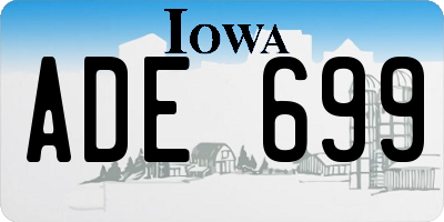IA license plate ADE699