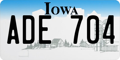 IA license plate ADE704